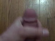 Jerking my big cock and blow a massive thick creamy hands free cumshot