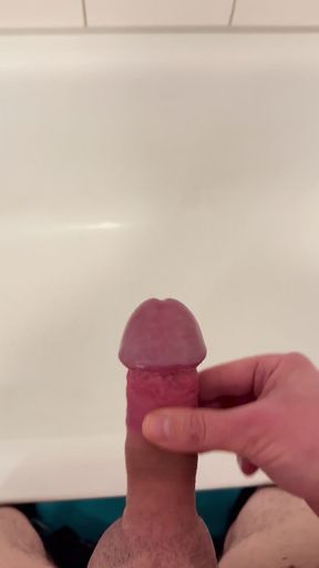 Intense cumshot, audible cumdrops