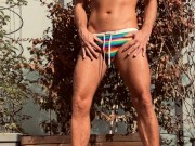 Pissing in speedo outside and an easter surprise in the end