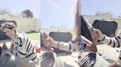 Blowjob in the sun outdoors