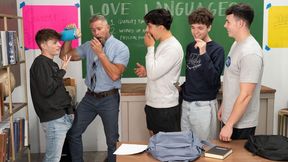 Stud in a hot classroom fuck scene with gape