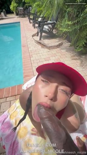 Tall Bikini Lifeguard Delivers Sensual Outdoor POV Poolside Passion