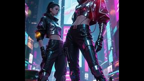 Sexy future cyberpunk photo shoot