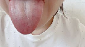 Wet Saliva & Tongue Show: Close-Up Oral Fixation Session
