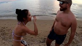 Public Beach Pickup Turns Into Wild Thai Threesome Fuckfest