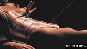 ”Marvelous girl Melena A masturbates in the sauna”