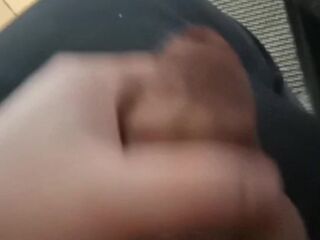 Upright view and on my own with half flaccid weenie jerking off