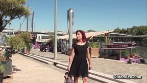 Redhead amateur MILF in lingerie fucked on a vaction