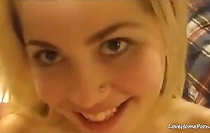 Perfect sweet blonde gives a head