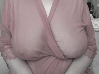 I apply cream to my large, saggy, natural, soft bazookas.