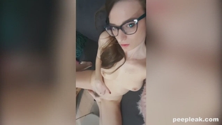 Skinny Amateur with Glasses and a Hairy Pussy