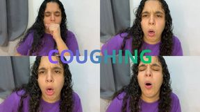 Intense Coughing Fit on the Couch – Watery Eyes and Real Reaction