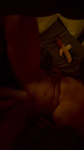 Amateur Brunette's Pussy Swallowing Giant Cock!