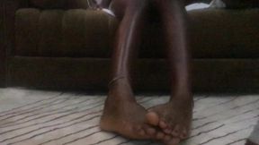African Ebony Feet Fetish Petite Oiled Teen 18 sitting