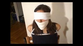 Blindfolded Tied to chair and Gagged in new apartment