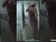 Nikita Von James takes a shower