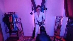 Dominatrix Eva Latex Fuck in Mouth Deepthroath Strapon Slave Femdom BDSM Hardcore Heels Footfetish