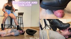 Ballbusting and Cum lick - Cowgirl Mia Luxx Kicks balls until it EXPLODE and got purple - Then Footjob cum lick - BALLBUSTING - FEMALE DOMINATION - FEMDOM - CBT - HUMILIATION - BOOTS - BONDAGE - KICK - TRAMPLE - CUMSHOT - FOOTJOB - CUM LICK - 720P