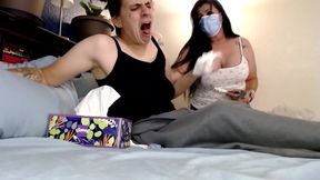 Sick Girl Cough Sneeze Snot Medical Help Doctor