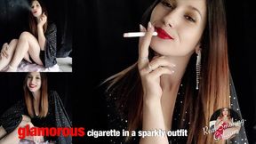 Glamorous Cigarette in a Sparkly Black Outfit