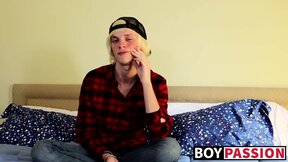 Fat twink shaft ends up getting attention after interview