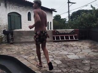 Stepmother seduces her STUDENT with her huge ass. Little virgin jerk-off brother is spying on that public sex with 2 STUDENTS (see closed