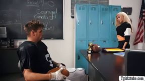 Let me suck that big cock before you play football