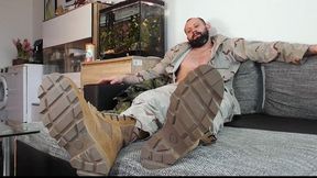 Soldier Kurka Gets His Feet size 46