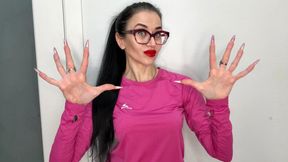 Finger snapping and sucking, Long RED nails, sharp claws