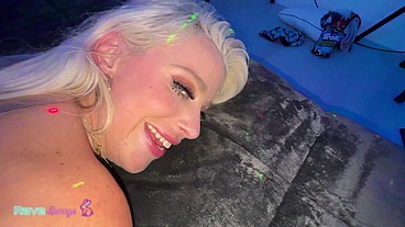 Kensie Snow Twerks In Neon Lingerie Before A Wild, Sweaty Rave Hookup!