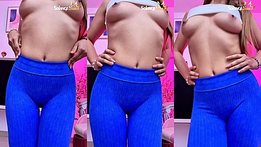 Tight Leggins and Natural Tits!