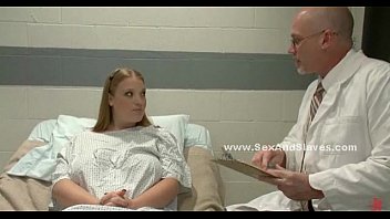 Patient with big tits bound with rope