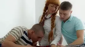 Braided Redhead European Teen 18+ In Fantasy Threesome