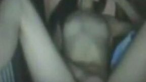 Slim brunette rubs her tits and pussy in front of a webcam