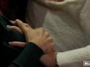 BellesaFilms -  Avi grinding her wet pussy with her professor Shyla