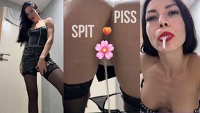 Pissing and Spitting on you POV, Toilet Slave Training