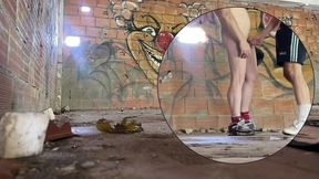 2 amateur boys caught having quick fun in an abandoned building