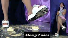 Sheer Leotard, Shiny Pantyhose, Satin Gloves and Messy Cake Crush - HD