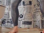 Horny and Desperately Wetting Gray Spandex