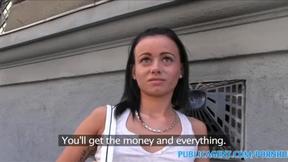 ”Cash for Tiny Tits Brunette”