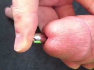 Virgin tries sounding with a 12mm urethral sound