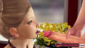 Anime babe Amy's intense panty fetish and deepthroat cumshot