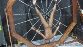 Master Kaden Roads twist a metal screw toy in his captive pucker inflicting more pain