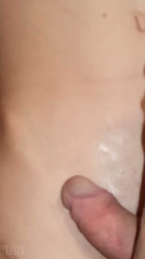 Monster members of young femboys in cum stuck together in a joint embrace of cum!   Clip 1
