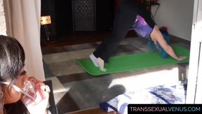 TranssexualVenus.com - Outstanding Asian tranny destroys her roomie's ass