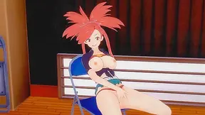 3D Hentai - Pokemon Asuna Flannery masturbating her pussy