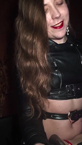 Trans Dominatrix uses her submissive girlfriend for her pleasure despite her squeaks   Clip 2