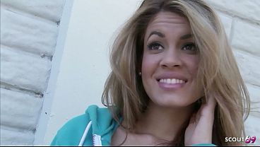 Blonde light brown skin Latina Model Isis Taylor Pick Up for First Time no condom Casting Fuck