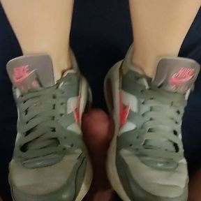 Cumshot on my wife&#039;s Nike Sneaker