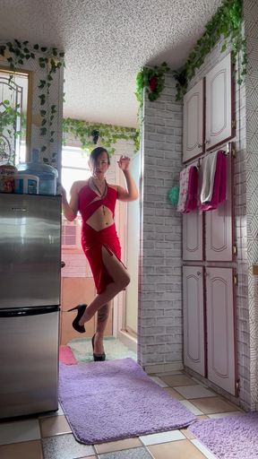 Red Dress Man Eater Stripdance